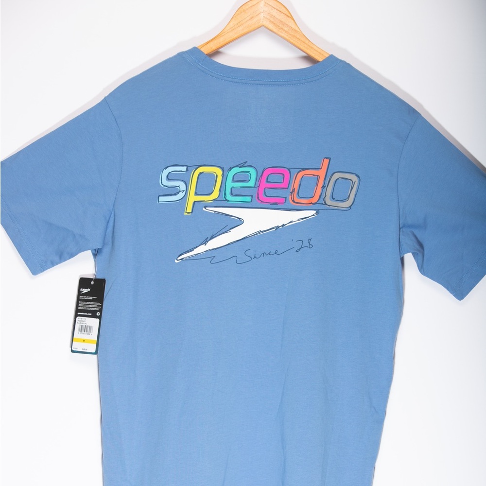 - Men’s Speedo Short Sleeve UPS 50+ Vive Graphic T-Shirt 100% cotton.